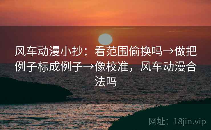 风车动漫小抄：看范围偷换吗→做把例子标成例子→像校准，风车动漫合法吗