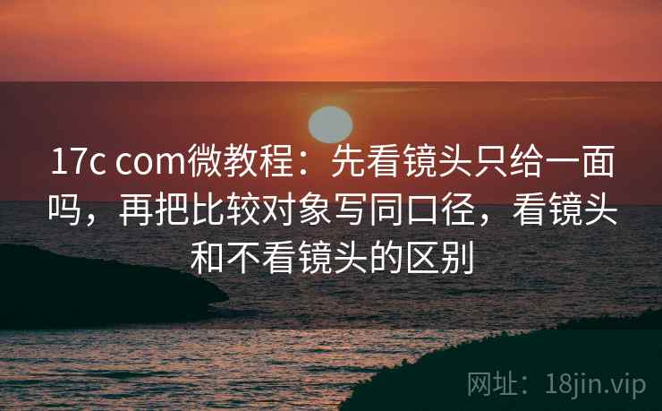 17c com微教程：先看镜头只给一面吗，再把比较对象写同口径，看镜头和不看镜头的区别